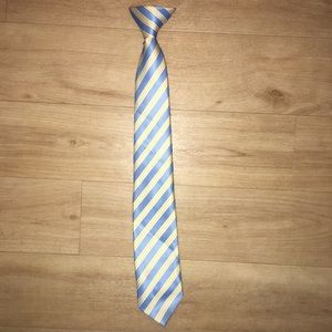 kid’s Yellow and Blue striped clip-on tie
